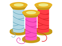 Embroidery thread colors.
