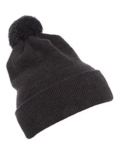 Yupoong 1501P Cuffed Knit Beanie with Pom Pom Hat