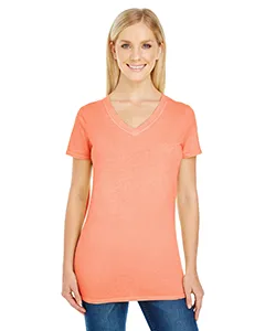 Threadfast Apparel 230B Ladies Pigment-Dye Short-Sleeve V-Neck T-Shirt