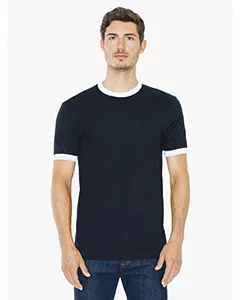 American Apparel 2410W Unisex Fine Jersey Ringer T-Shirt