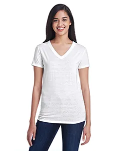 Threadfast Apparel 252RV Ladies Invisible Stripe V-Neck T-Shirt