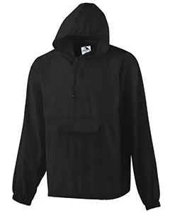 31300 Augusta Drop Ship Hooded Nylon Half Zip Pullover Pouch Jacket