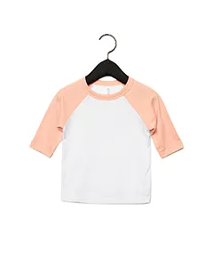 3200T Bella + Canvas Toddler Three-Quarter Sleeve Baseball T-shirt