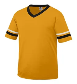 Augusta Sportswear 360 V-Neck Jersey with Striped Sleeves