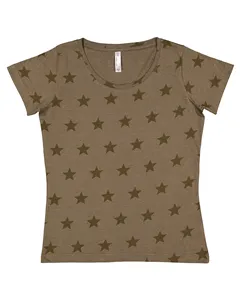 Code Five 3629 Womens Star Print Scoop Neck Tee