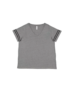 LAT 3837 Ladies Curvy Football T-Shirt