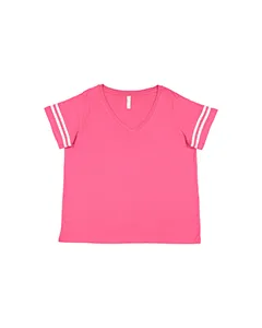 LAT 3837 Ladies Curvy Football T-Shirt