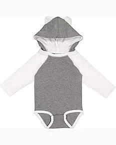 Rabbit Skins 4418 Infant Long Sleeve Fine Jersey Bodysuit With Ears