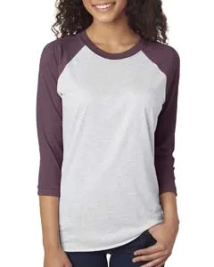 Next Level 6051 Unisex Triblend Three-Quarter Sleeve Raglan