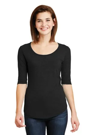 Anvil 6756L Womens Triblend Deep Scoopneck Three-Quarter Sleeve T-Shirt