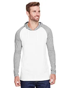 LAT 6917 Mens Hooded Raglan Long Sleeve Fine Jersey T-Shirt
