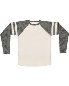 LAT 6934 Mens Gameday Mash-Up Long Sleeve Fine Jersey T-Shirt