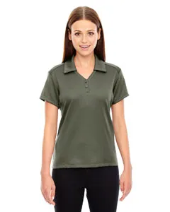 North End 78803 Ladies Exhilarate Coffee Charcoal Performance Polo with Back Pocket