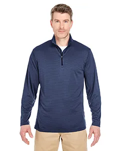 UltraClub 8235 Adult Striped Quarter-Zip Pullover