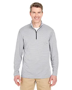 UltraClub 8235 Adult Striped Quarter-Zip Pullover
