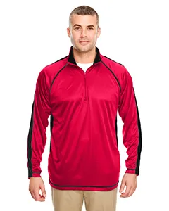 UltraClub 8398 Adult Cool & Dry Sport Quarter-Zip Pullover with Side and Sleeve Panels