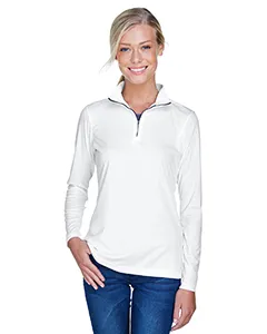 UltraClub 8424L Ladies Cool & Dry Sport Performance Interlock Quarter-Zip Pullover