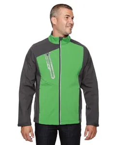 North End 88176 Mens Terrain Colorblock Soft Shell with Embossed Print