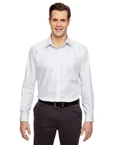 North End 88690 Mens Precise Wrinkle-Free Two-Ply 80s Cotton Dobby Taped Shirt