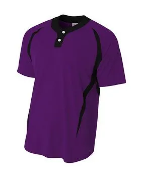 A4 NB4229 Youth 2-Button Color Blocked Jersey