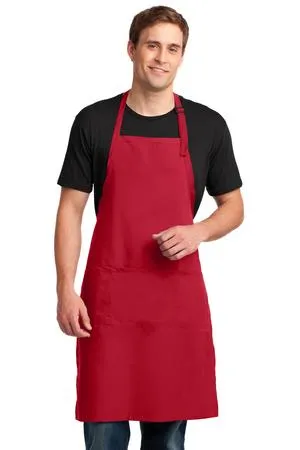 Port Authority A700 Easy Care Extra Long Bib Apron with Stain Release.