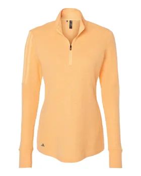 adidas Golf A555 Womens 3-Stripes Quarter-Zip Sweater