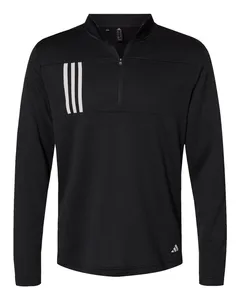 adidas Golf A482 3-Stripes Double Knit Quarter-Zip Pullover