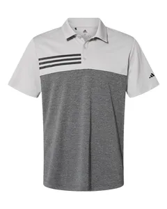 adidas Golf A508 Heathered Colorblock 3-Stripes Sport Shirt