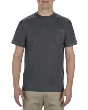 Alstyle AL1305 Adult 6.0 oz., 100% Cotton Pocket T-Shirt