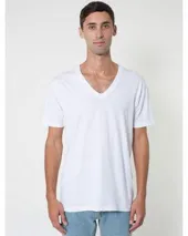 American Apparel 2456 USA-Made Unisex Fine Jersey V-Neck Tee