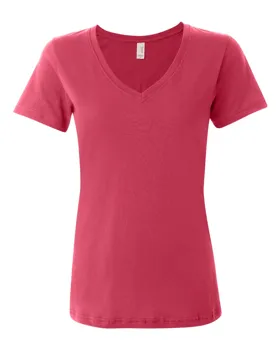Anvil 392 Womens Featherweight V-Neck T-Shirt