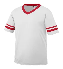 361 Augusta Sportswear Youth V-Neck Jersey with Striped Sleeves