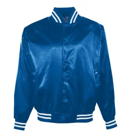 3610 Augusta Sportswear SATIN BASEBALL JACKET/STRIPED TRIM