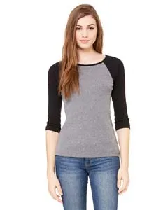 Bella + Canvas B2000 Ladies Baby Rib 3/4-Sleeve Contrast Raglan T-Shirt