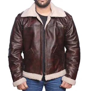 B3 Tom Brown 100% Real Sheepskin Leather Jacket