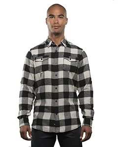 Burnside B8210 Mens Plaid Flannel Shirt