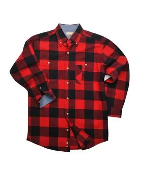 Backpacker BP7040 Mens Yarn-Dyed Long-Sleeve Brushed Flannel