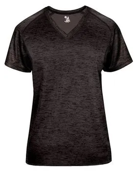 Badger 4175 Womens Tonal Blend V-Neck T-Shirt
