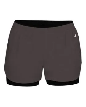 Badger 6150 Womens Double Up Shorts