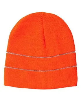 Bayside 3715 USA-Made Safety Knit Beanie with 3M Reflective Thread