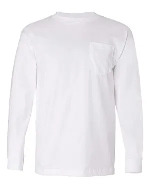 Bayside 8100 USA-Made Long Sleeve T-Shirt with a Pocket