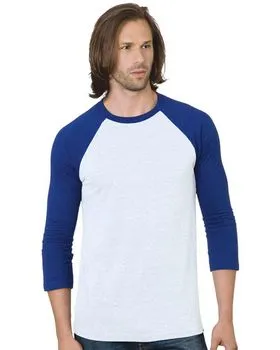 Bayside 9525 Triblend Three-Quarter Sleeve Raglan Tee