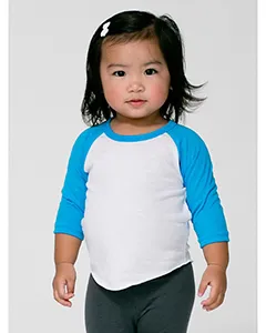 American Apparel BB053W Infant Poly/Cotton Three-Quarter Sleeve Raglan Tee