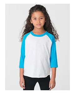 American Apparel BB153W Toddler Poly-Cotton 3/4-Sleeve T-Shirt