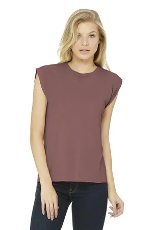 Bella + Canvas BC8804 BELLA+CANVAS Womens Flowy Muscle Tee With Rolled Cuffs.