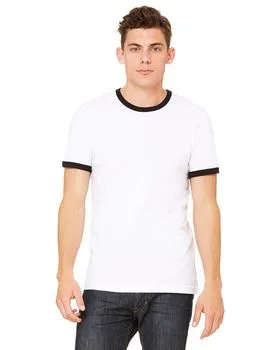 Bella + Canvas 3055C Mens Jersey Short-Sleeve Ringer T-Shirt