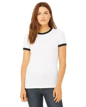 Bella + Canvas B6050 Ladies Jersey Short-Sleeve Ringer T-Shirt