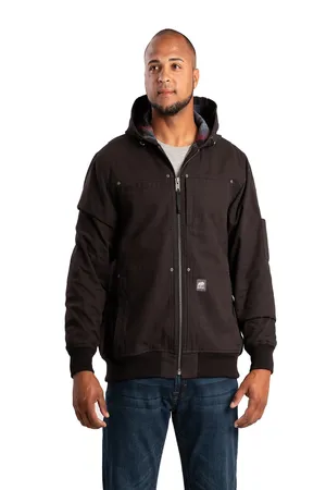 Berne HJ59 Mens Heartland Duck Flannel-Lined Hooded Jacket