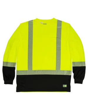 Berne HVK018 Mens Hi-Vis Class 3 Color Blocked Long-Sleeve T-Shirt