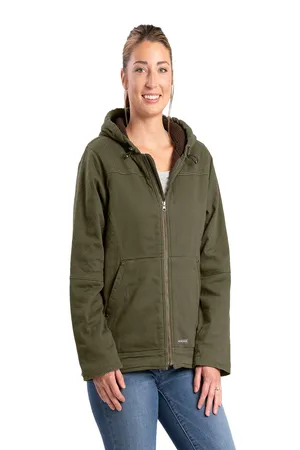 Berne WHJ48 Ladies Sherpa-Lined Twill Hooded Jacket